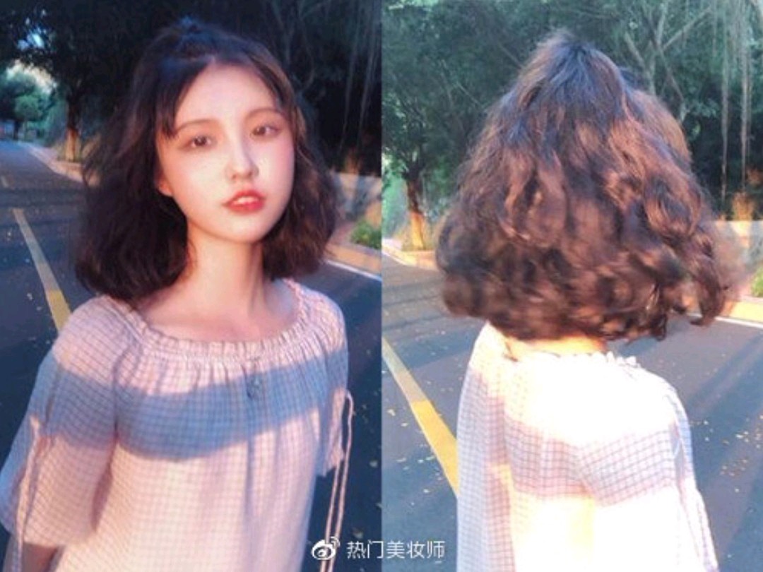 96减龄又美丽短卷发怎么扎好看1,一边半扎短卷发烫