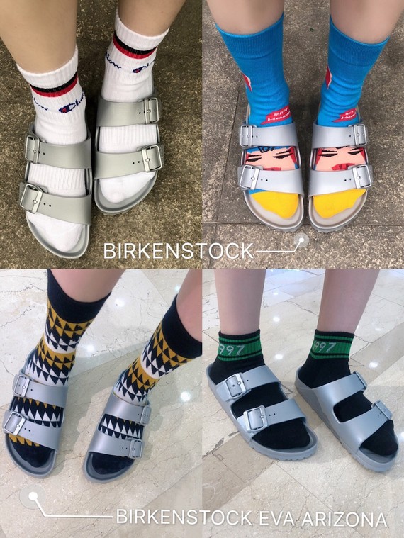 凉鞋潮袜配短裙!