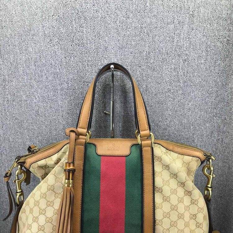 gucci双g花纹丹宁布提包鉴定真假辨别真伪