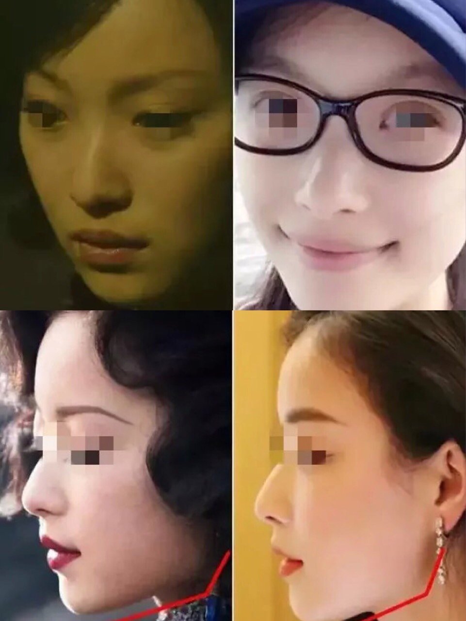 她的内眼角朝下,外眼角上扬,是一款性感,有活力的眼睛 倪妮的鼻子还是