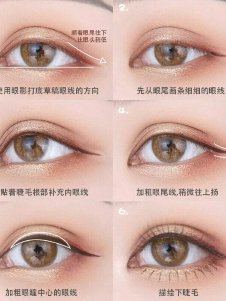 眼妆中最基础也是最核心的部分~给大家示范2种不同风格眼线的完整画法