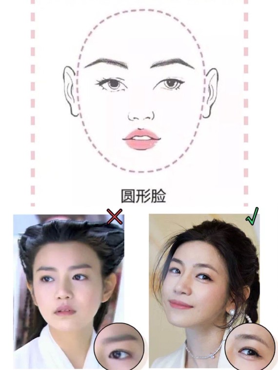 圆脸 圆脸的特点是脸的长度和宽度差不多,面部线条圆润,容易显得