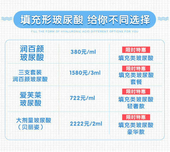 【玻尿酸】润百颜 润百颜白紫 1ml ,润百颜玻尿酸注射
