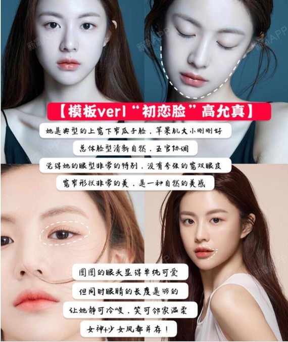 韩国最新最热整形模板分析;初恋脸,气质脸,高级脸