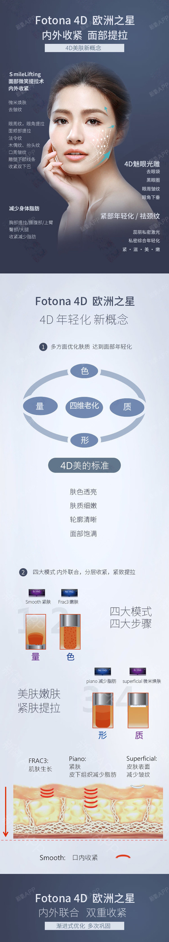 【射频紧肤】【欧洲之星fotona4d】全面部紧致提升/抗