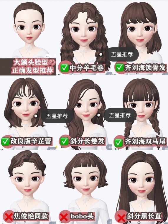 在家测脸型高颧骨/大额头实用发型推荐