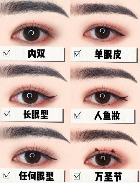 6种常用眼线合集,针对不同眼型的画法