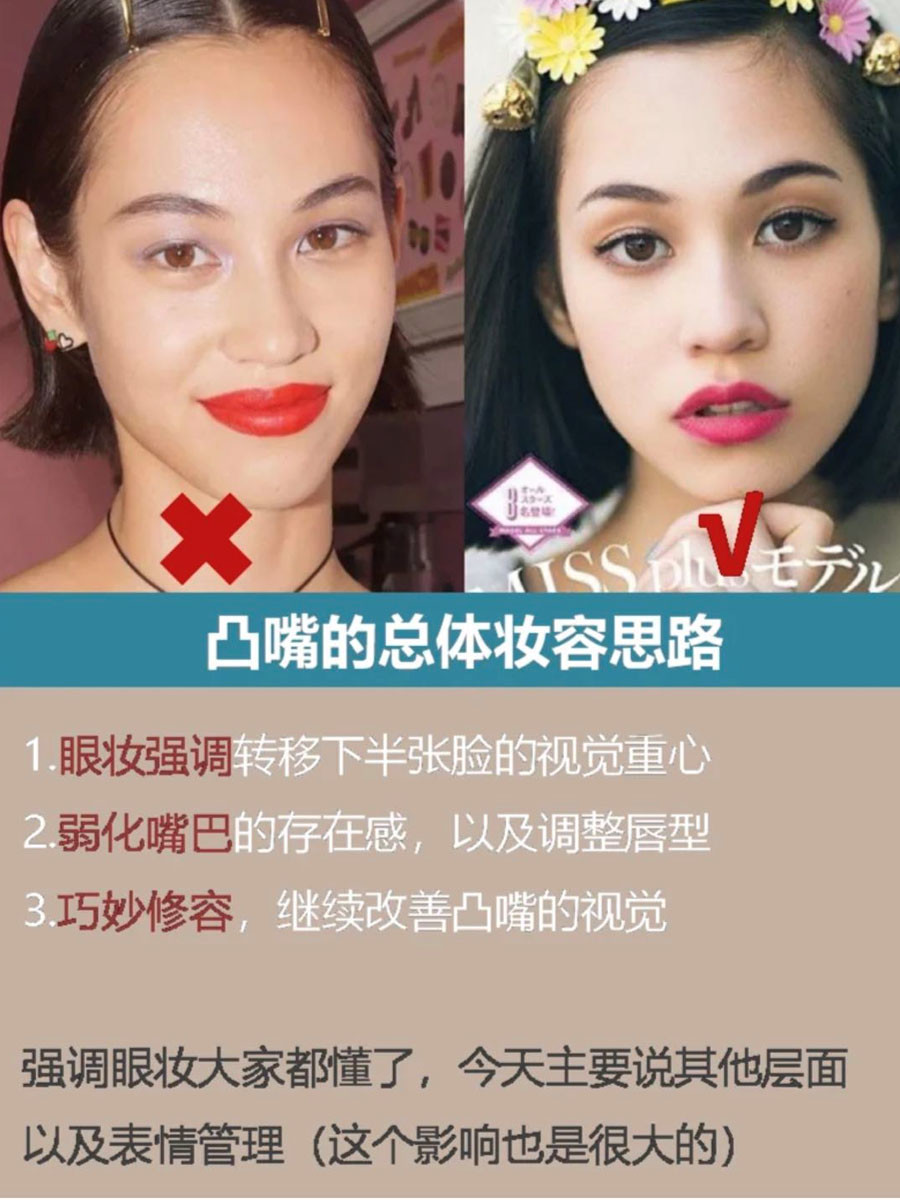 教科书级干货:修饰凸嘴的妆容,表情管理