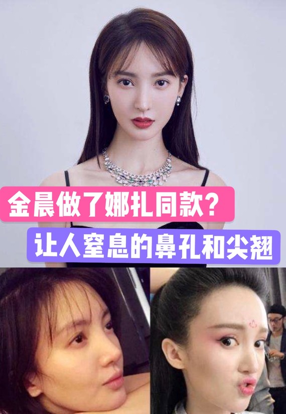 近日颜偶然看了金晨的直播,不得不说金晨的鼻头很是诡异呀,几乎缩成了