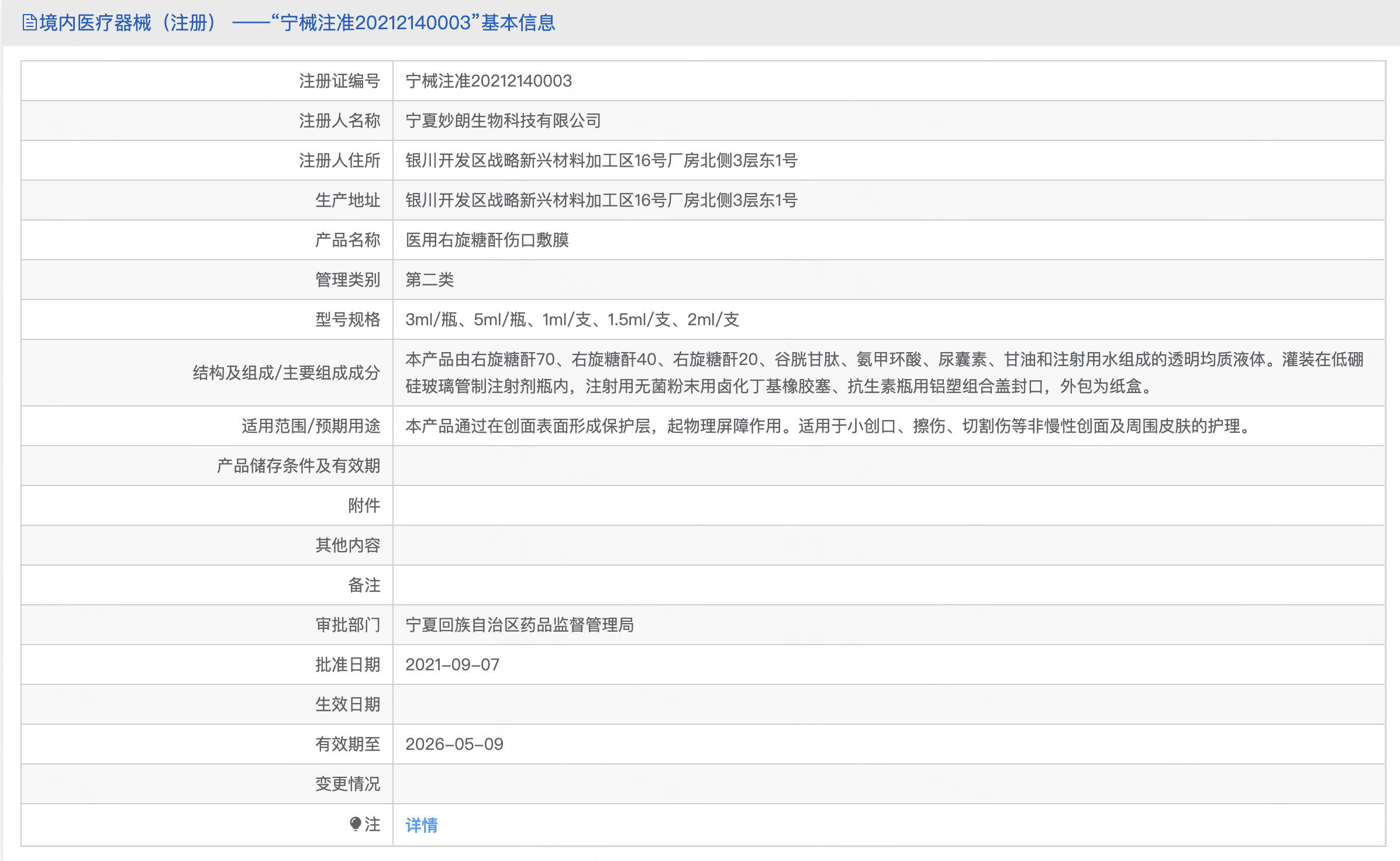 黛丝淳医用右旋糖酐伤口敷膜