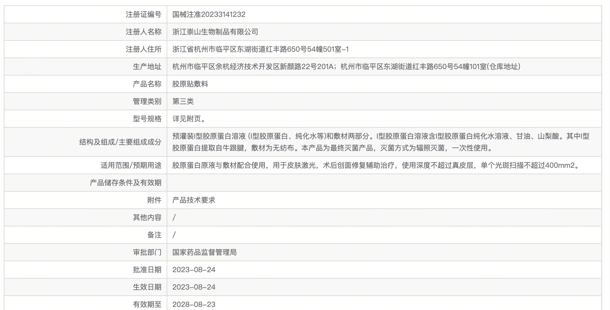 帝百珂胶原贴敷料