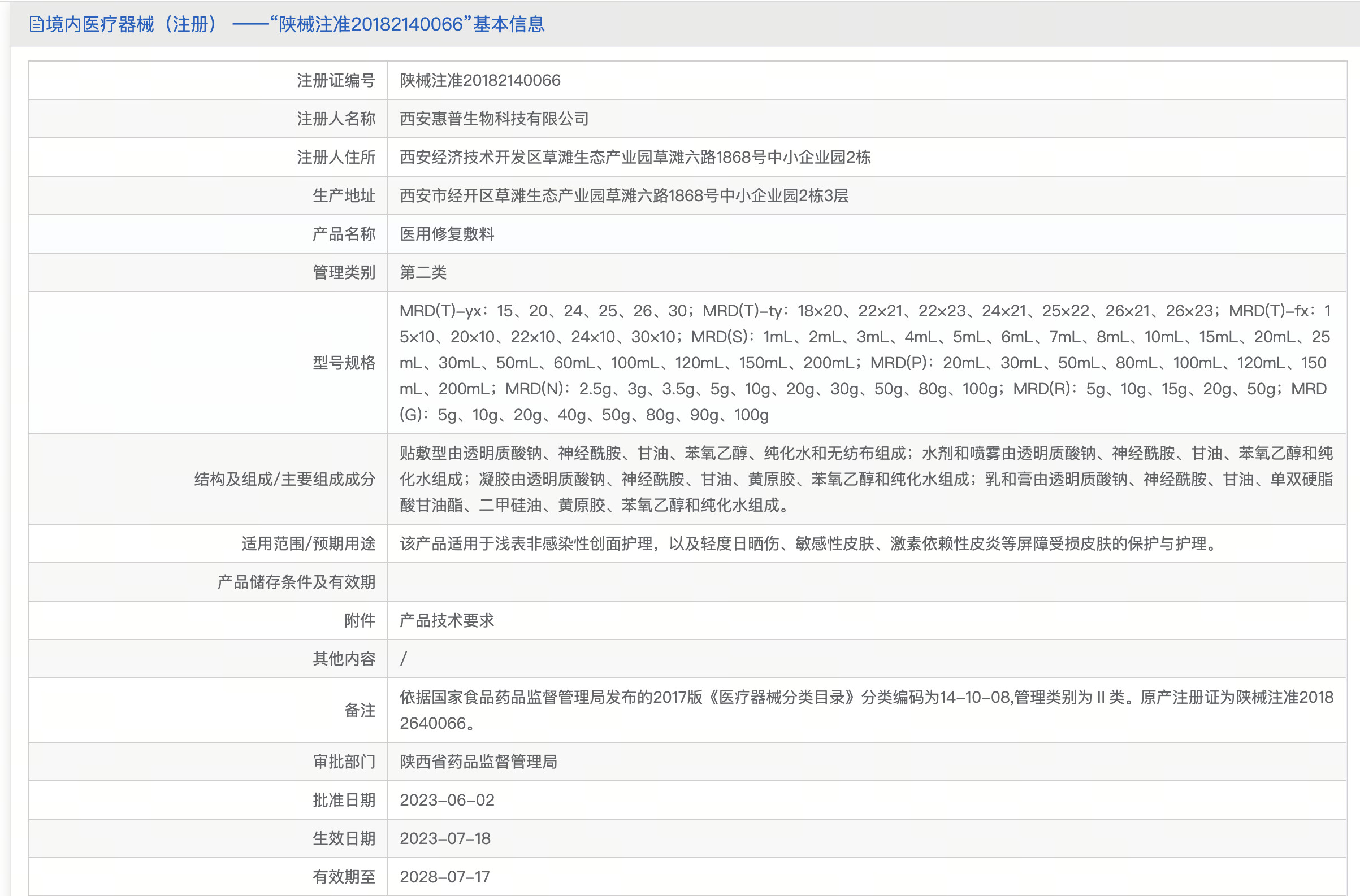 昕芙丽医用修复敷料蓝盒