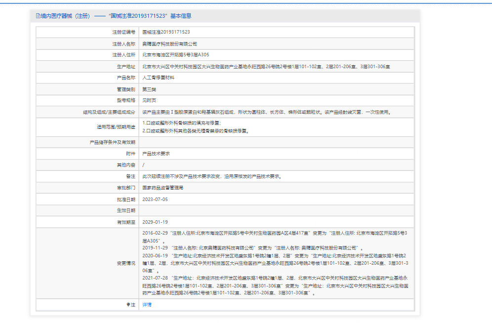 舒媞雅人工骨修复材料