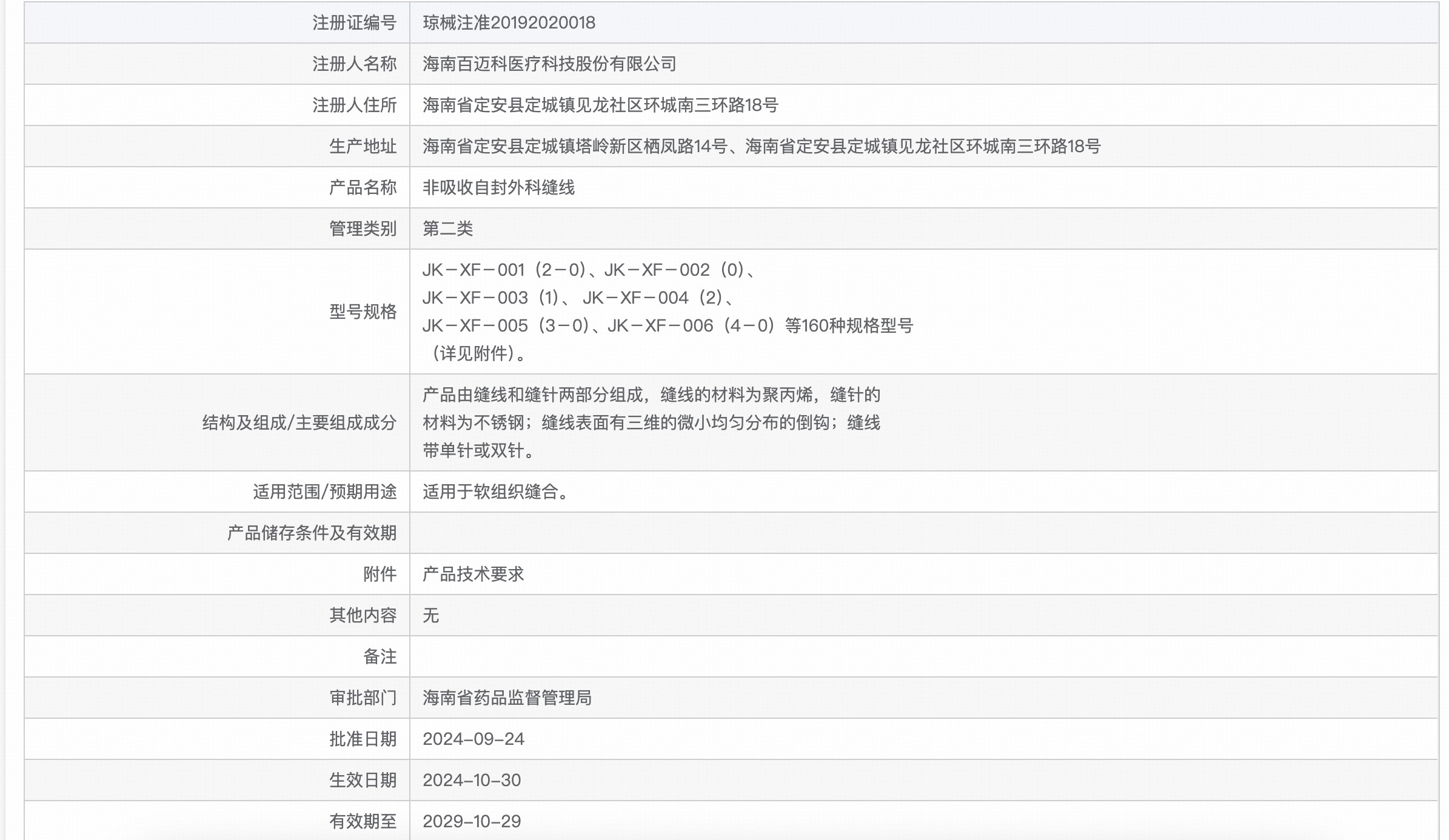 芬必和非吸收自封外科缝合线