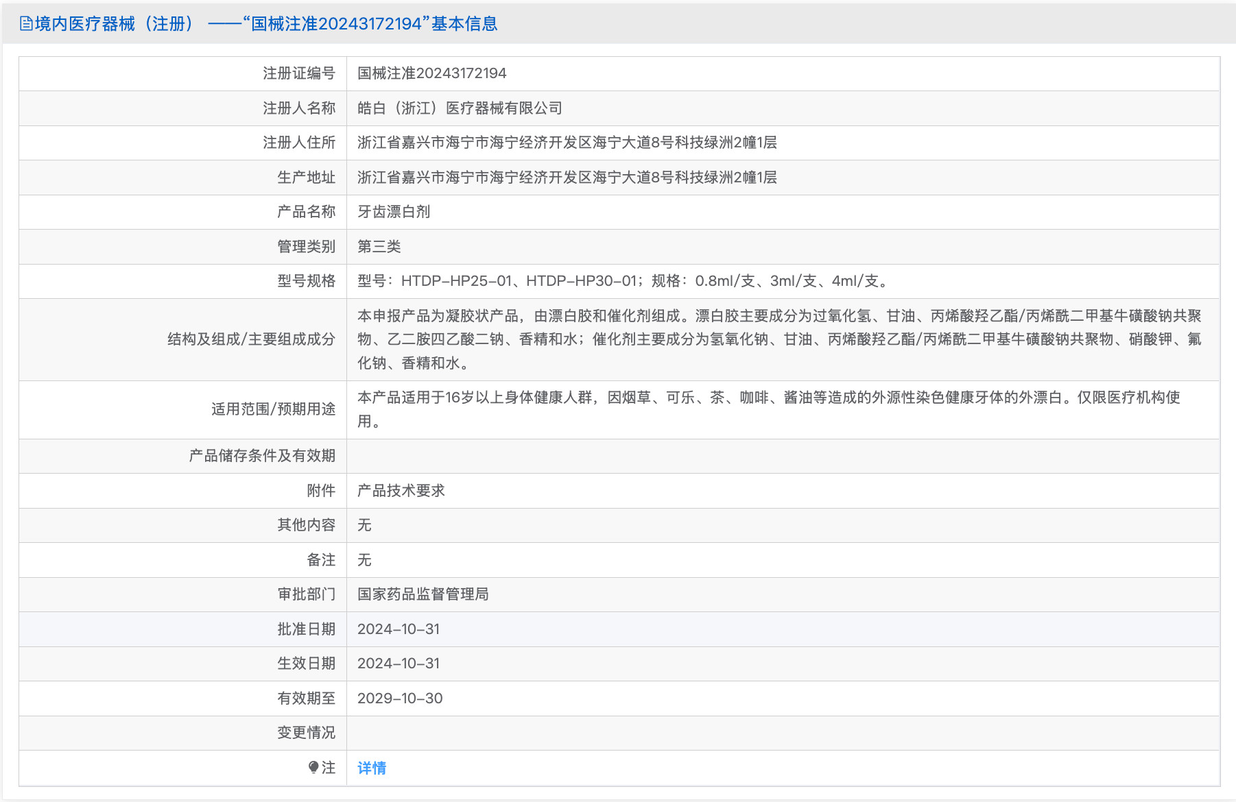 皓得适 牙齿美白剂Teeth Whitening Gel