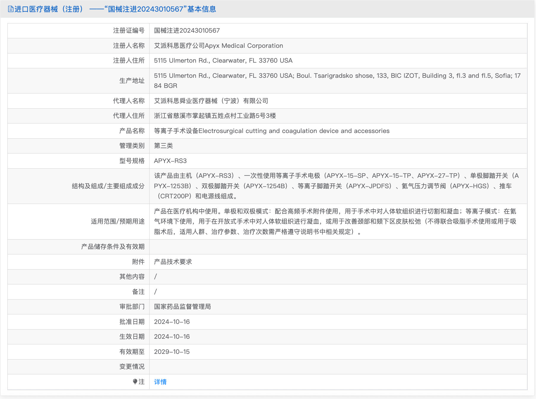 Apyx等离子手术设备