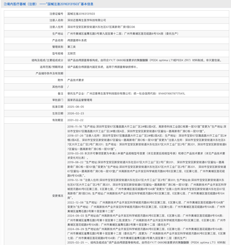赛卢颅颌面修补系统
