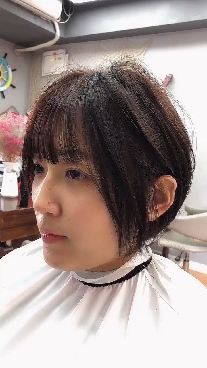 刘海77短发#发型修饰不完美头型 #我适合什么发_圈子-新氧美容整形