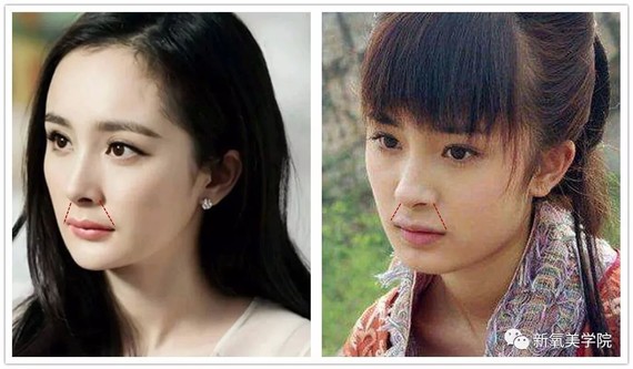 杨幂年轻时候的上唇,有一点类似韩佳人这样,稍微往外翻翘,这种唇形