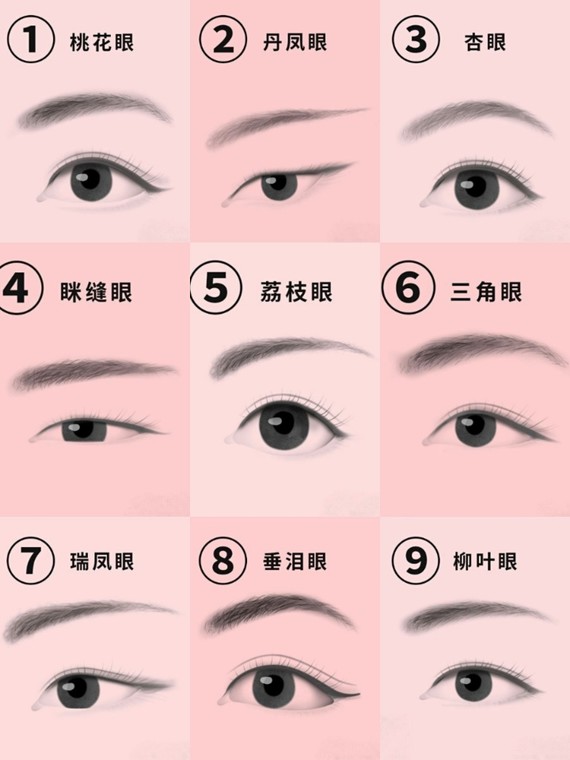 女生眼型分类图解图片