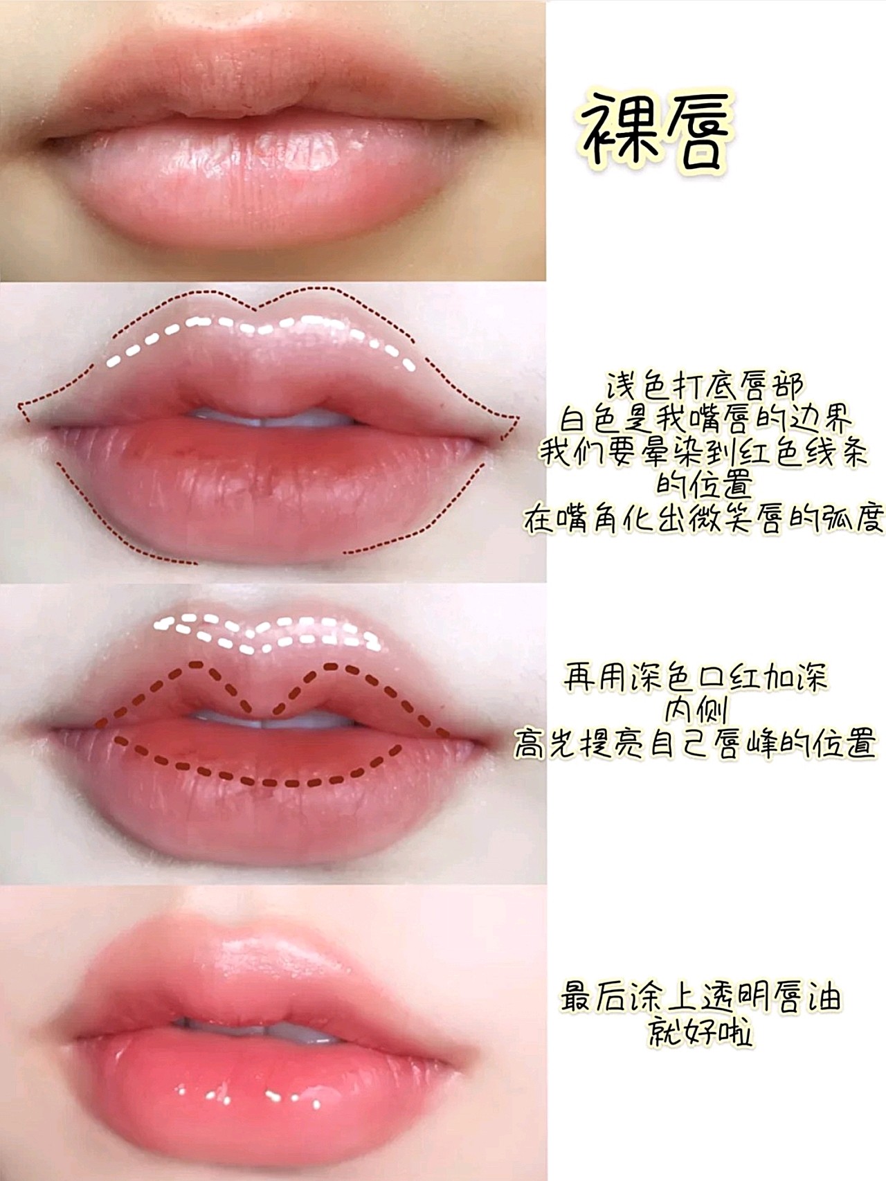 不同唇形口红画法图片