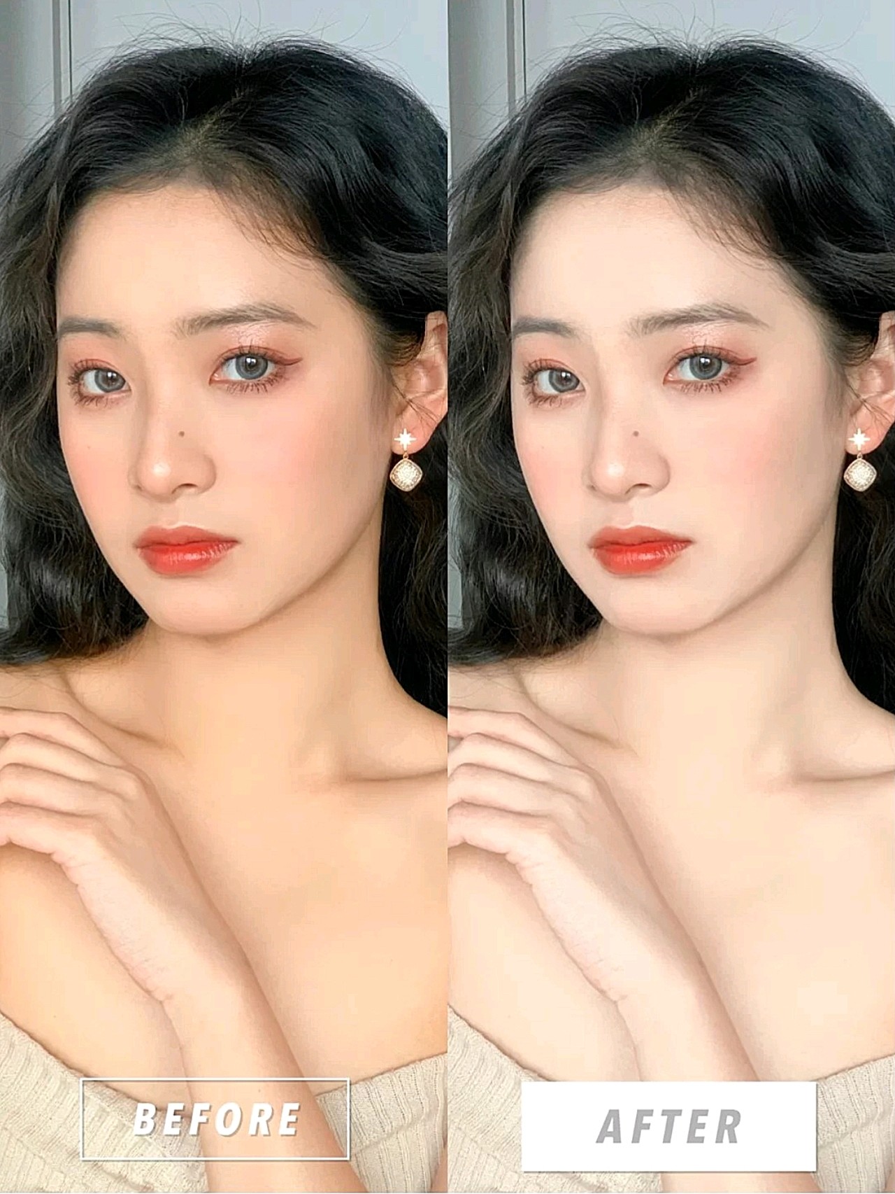 哇⊙ω⊙黄皮变冷白皮, 妆容更明显的方法我不知道是_圈子-新氧美容