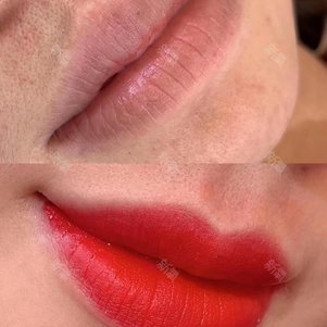 上海半永久纹唇好不好_效果图_如花不似玉半永久纹唇术后第3天_新氧