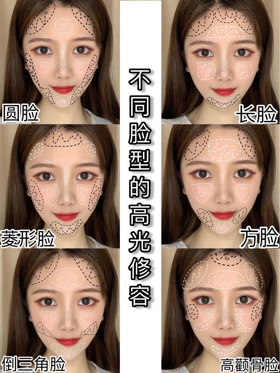 新手化妆对准脸型高光 修容画法 拒绝公式化
