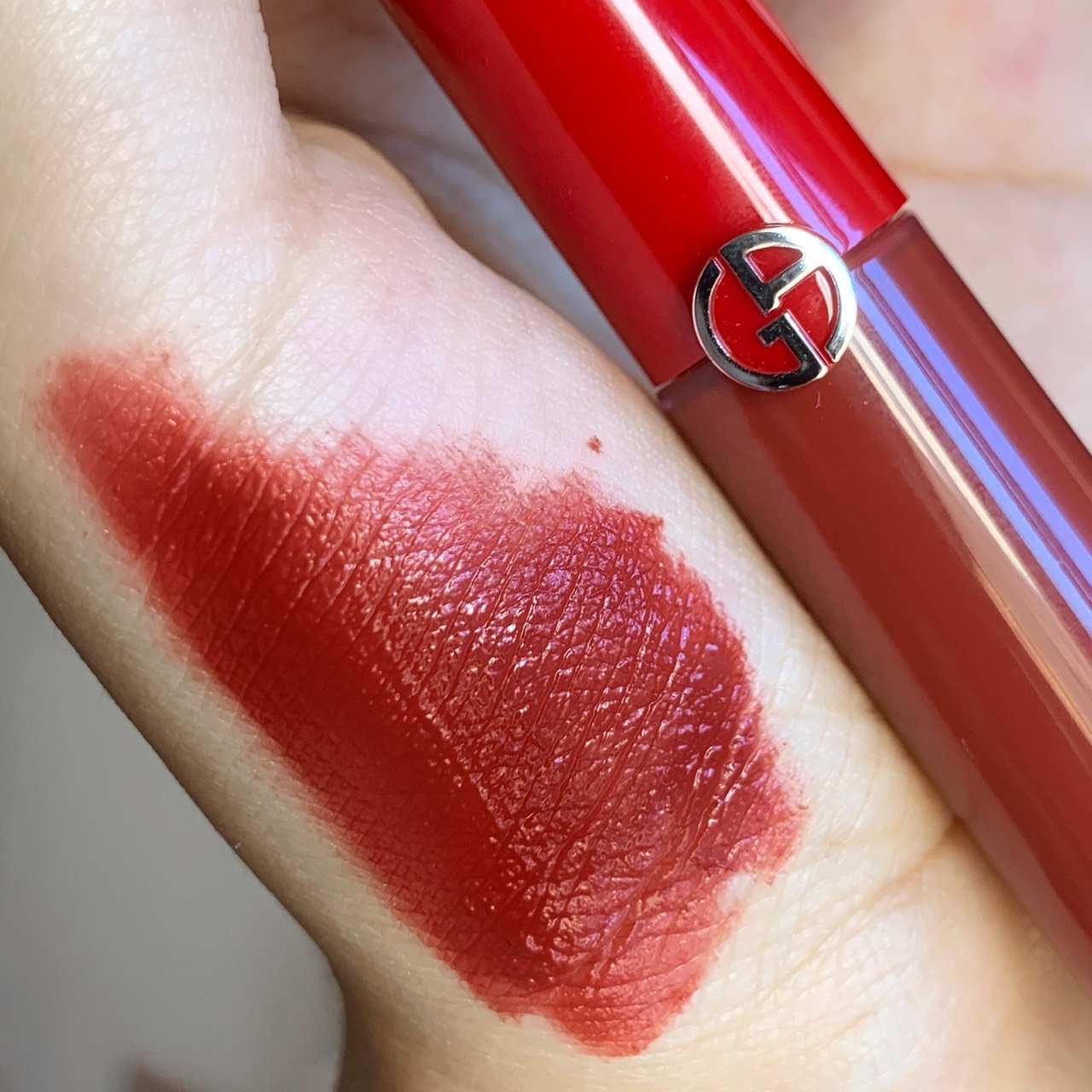 全网断货阿玛尼红管20674超正的红棕色