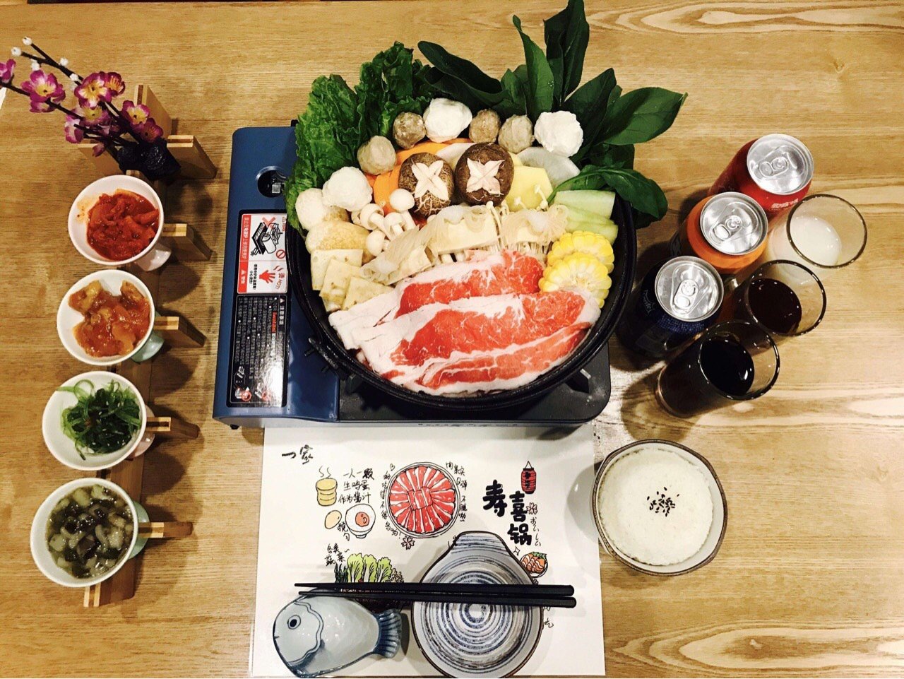 温暖的日式寿喜锅