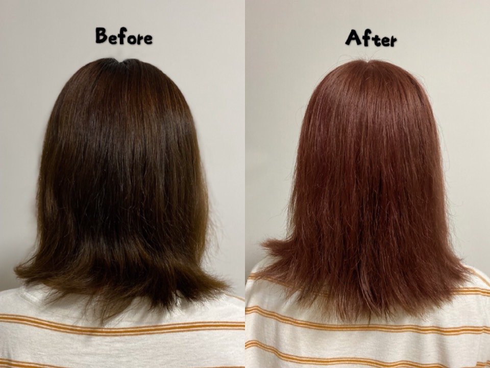 大家可以看对比～ 总结一下 泡沫染发剂染出来色差还蛮大的 刚染
