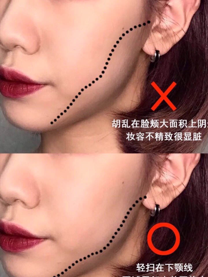 的话 每个人都有适合自己修容方法 真的真的不要照搬别人的修容位置