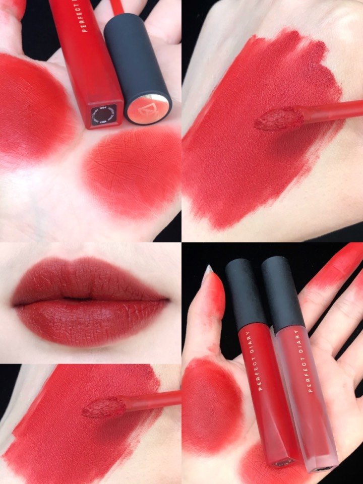 新品首发完美日记天鹅绒唇釉红管限定版v01