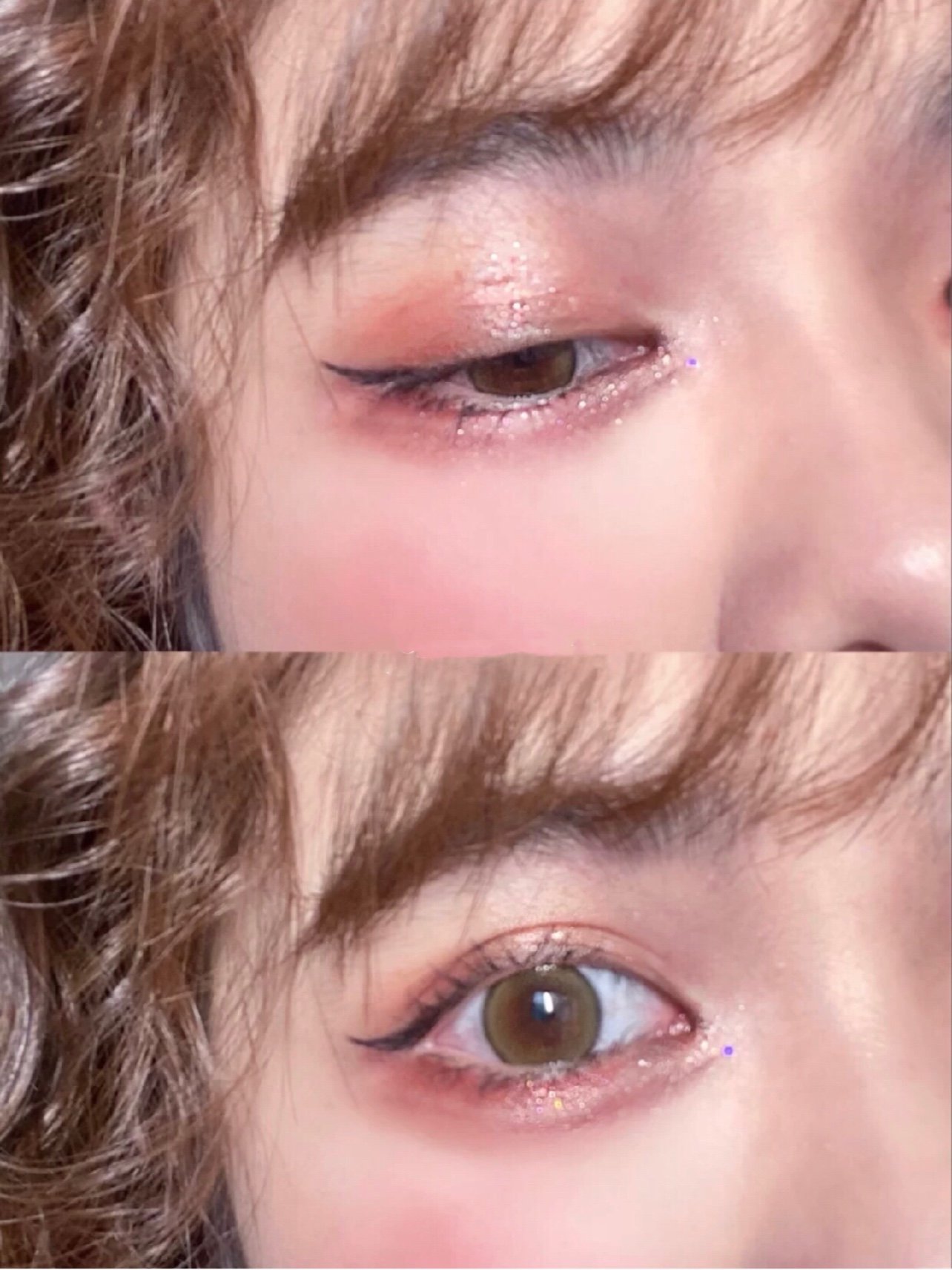 大眼技巧!|亮晶晶本命光粉橘色宝石眼妆