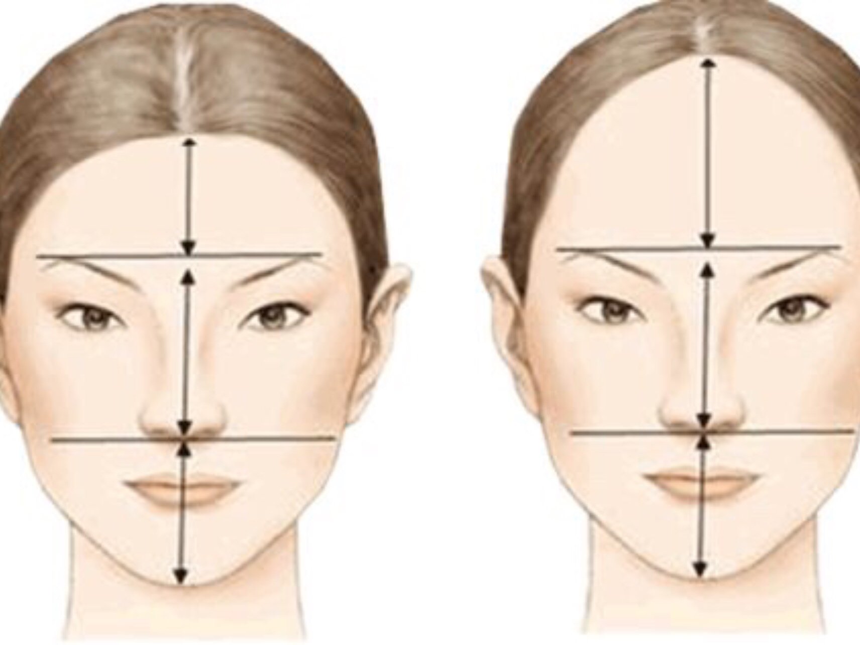 是说脸的长度应该是三个眉毛到鼻尖的距离如何判断发际线是否过高呢