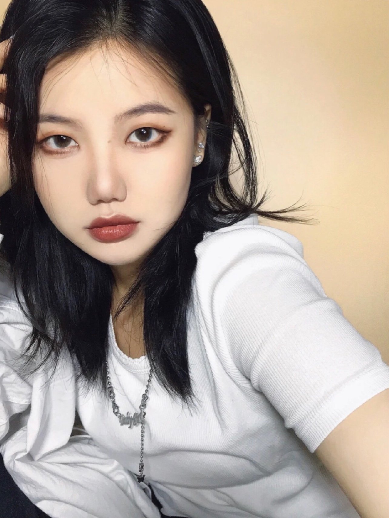 单眼皮妆容|姜涩琪哑光高级妆容简单日常