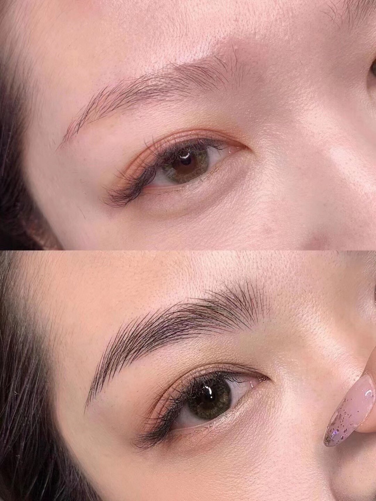 每次化妆画眉毛都要画一个小时,然而还是画得不队称