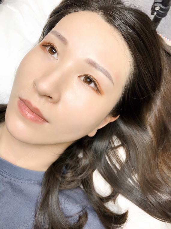 半永久纹眉好不好_效果图_氧气zn11r半永久纹眉术后第0天_新氧美容