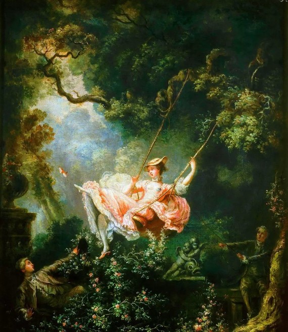 而在那一时期的画家笔下,让·奥诺雷·弗拉戈纳尔的名作《秋千》里那
