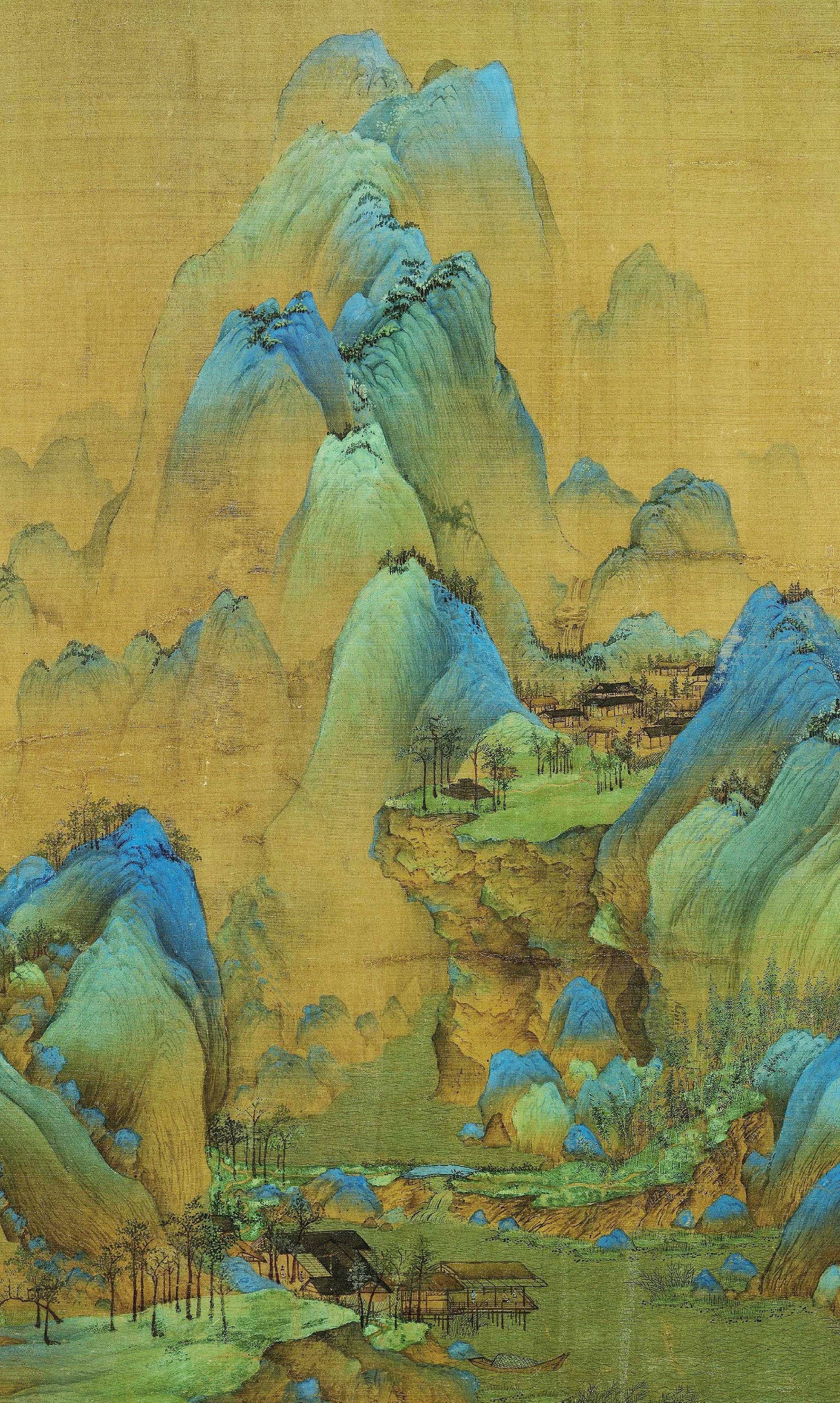 千里江山图社会背景图片