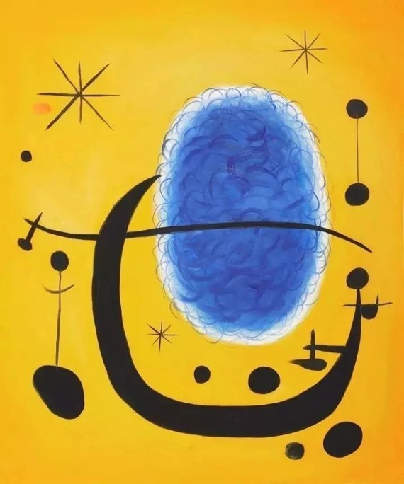 月亮是宇宙的元素,随着怪诞的线条舞蹈,扭曲,自由地延展,游动.