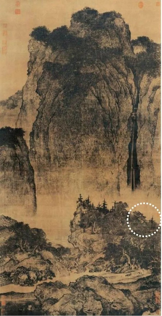 北宋范寬《溪山行旅圖》,高遠法畫作.