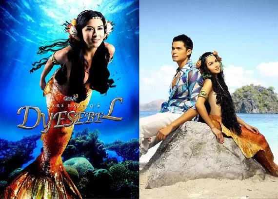图右为玛丽安版神奇女侠 与丈夫相识于2008年菲律宾电视剧《美人鱼