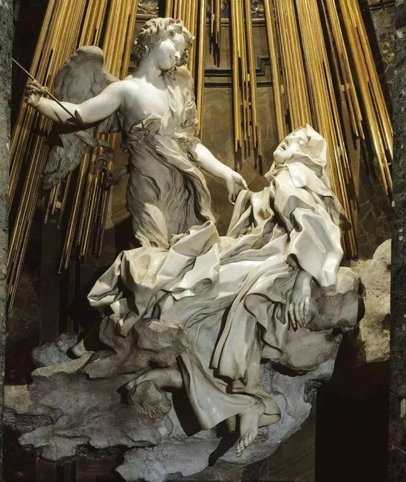 巴洛克代表人物乔凡尼·洛伦佐·贝尼尼的雕塑作品《神志昏迷的圣德列