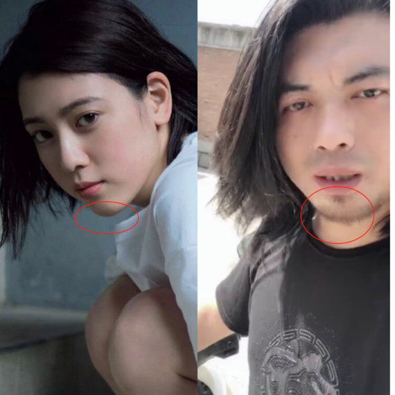 三吉彩花和手工耿都属于上庭稍短中庭长一些,两人眉间比例都很接近,下