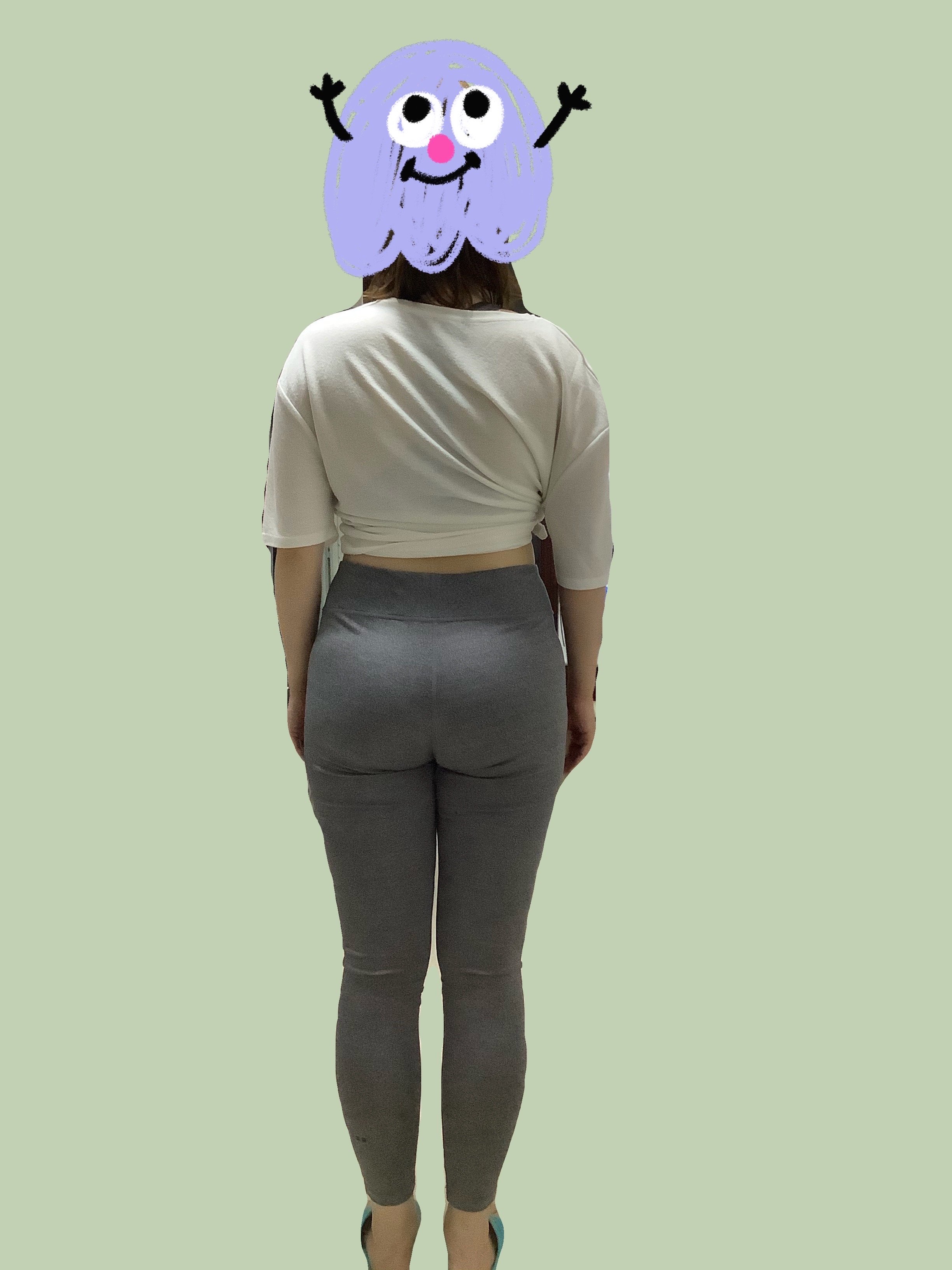 算是梨形吧,但小腿也不细,xo型腿,腰腹胯日益见宽,不一味追求瘦,臀部