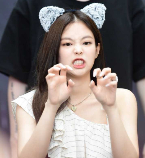 相对而言,jennie偏奶一些,装凶也会很可爱.